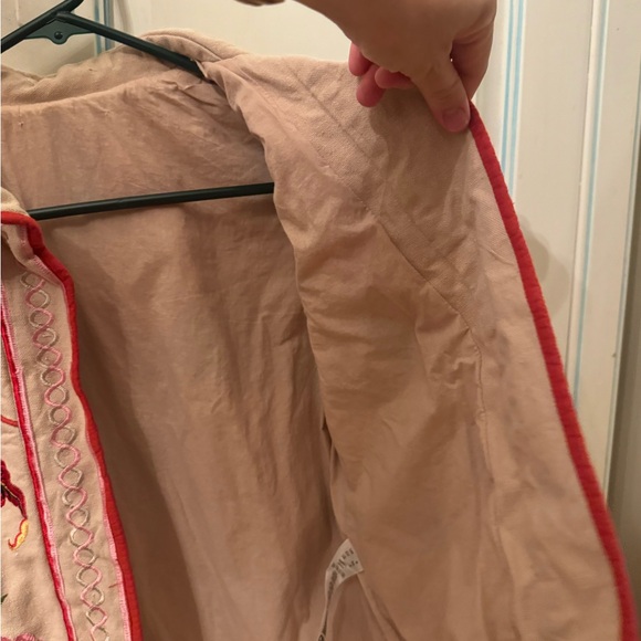 ASOS Beige Floral Embroidered Bomber Jacket Springs Summer - Picture 11 of 14